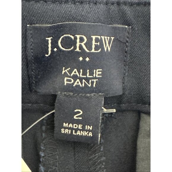 J. Crew Women's 2 Kallie Pants Navy Stretch NWT Tapered Leg - Picture 6 of 12